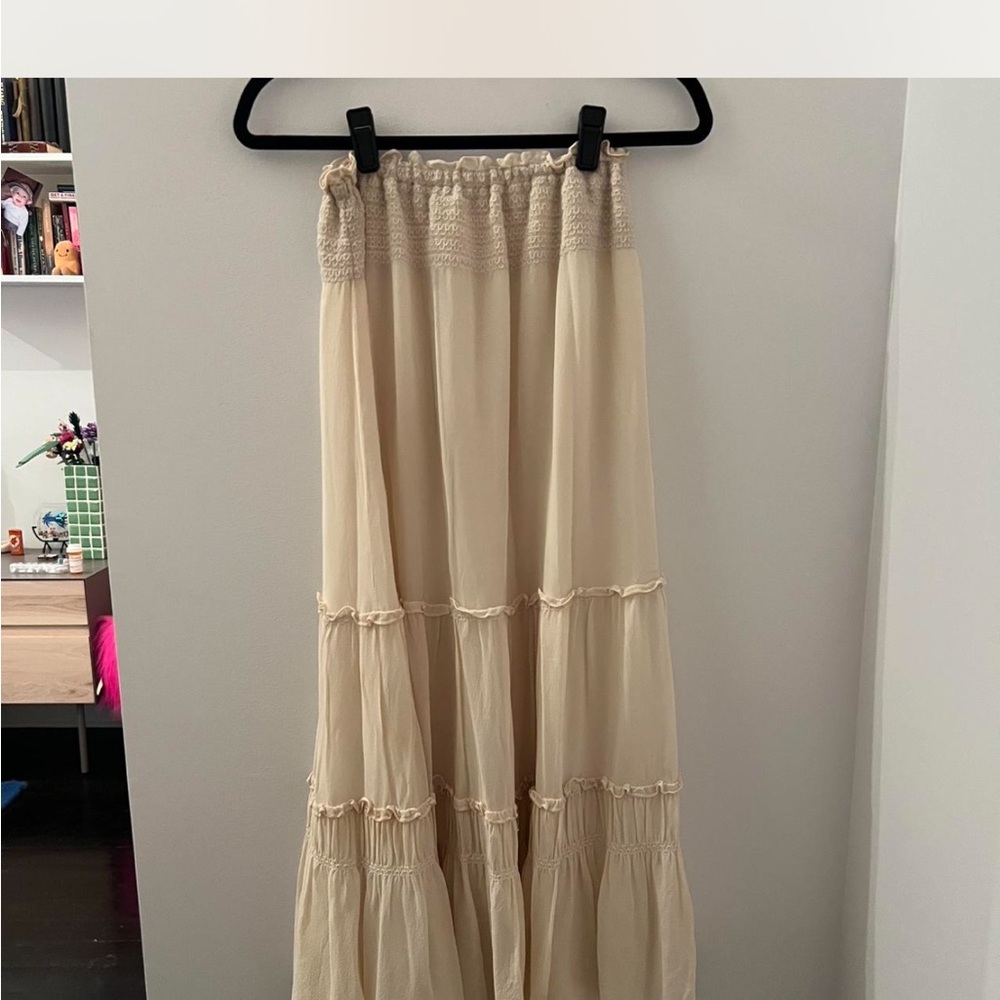 Vintage Cream Maxi Skirt